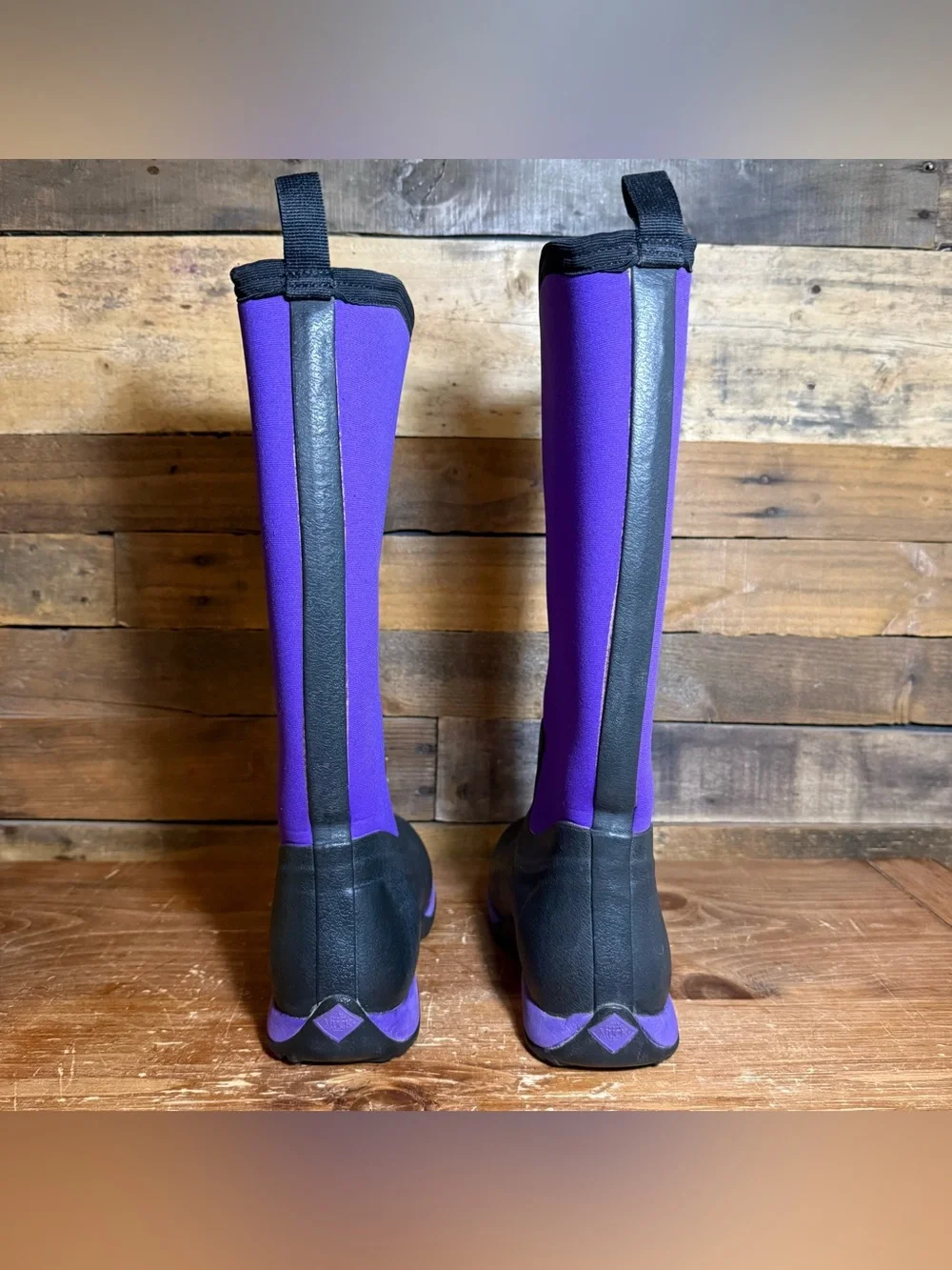 The Original MUCK BOOTS Wellington Boots Arctic EVA Black/Purple Women’s size 6